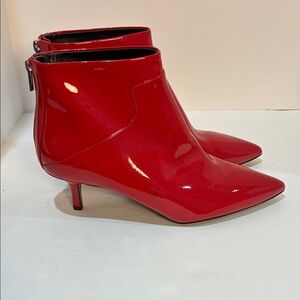 Via Spiga Red Patent Ankle Boots